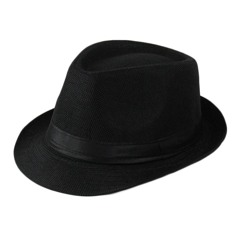 Cappelli Fedora Estivi per Uomo Mezza Età Cappellino Lino Panama Monocolore Jazz Cappello Cowboy Uomo Donna Festa Britannica Cappello da Sole