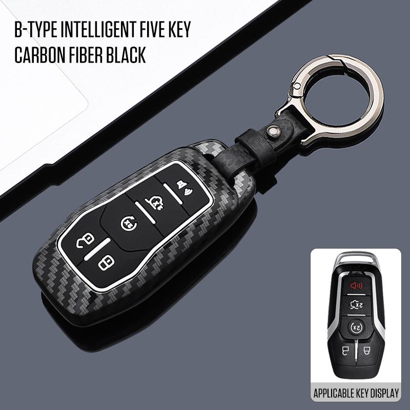 Interior Mouldings Car Key Cover Case For Ford Fusion Mondeo Mustang F-150 Explorer Edge 2015 2016 2017 2018 Car Key Protection