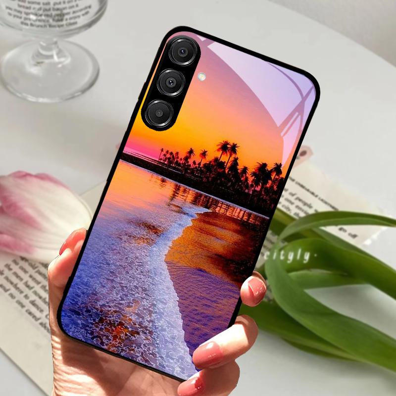 For Samsung A26 5G Case Hard PC Tempered Glass Phone Cover For Samsung Galaxy A36 A56 5G Fashion Animal Glass Protector Cases