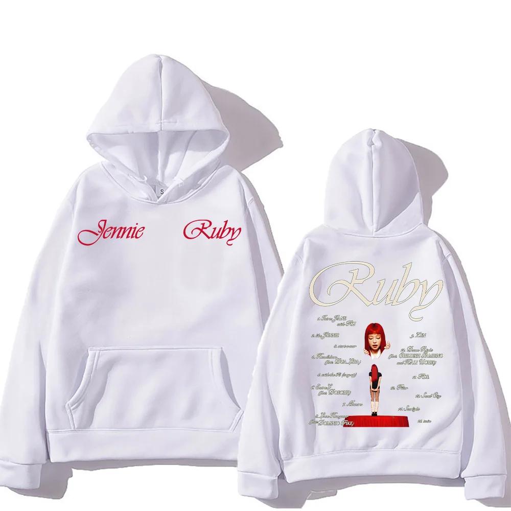 2025 New Jennie Kpop Hoodie Jennie Ruby 1st Album Tracklist Clothes Unisex Design Aesthetic Pullover Jennie Pretty Girl Mantra