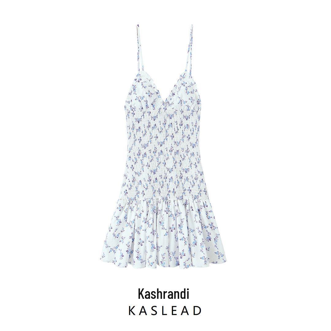 

2025 Spring Slim Fit Floral Print Women s Dress - European & American Style Extra Small