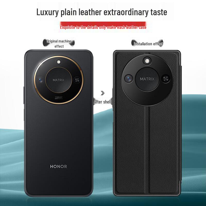Ekakashop Business Klapp-Leder-Handyhülle für Honor