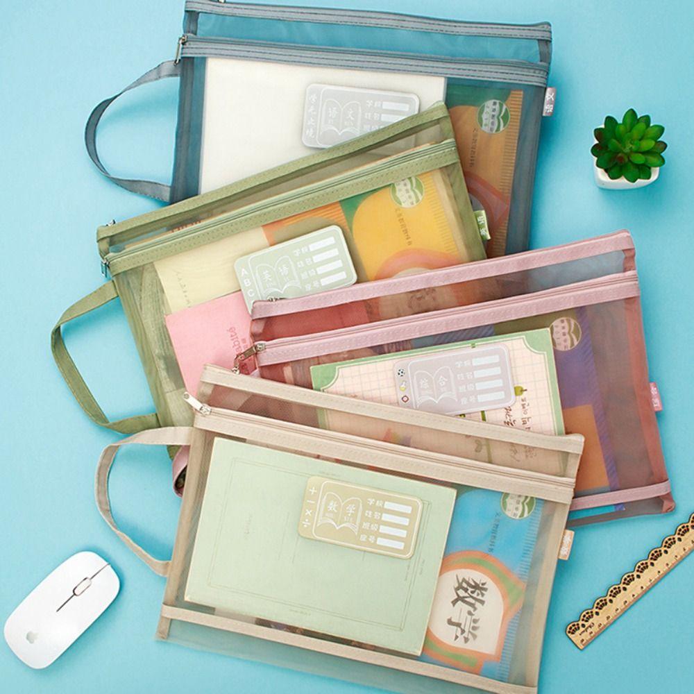Large Capacity A4 File Folder Mesh File Organizer Thickened Classification Folder