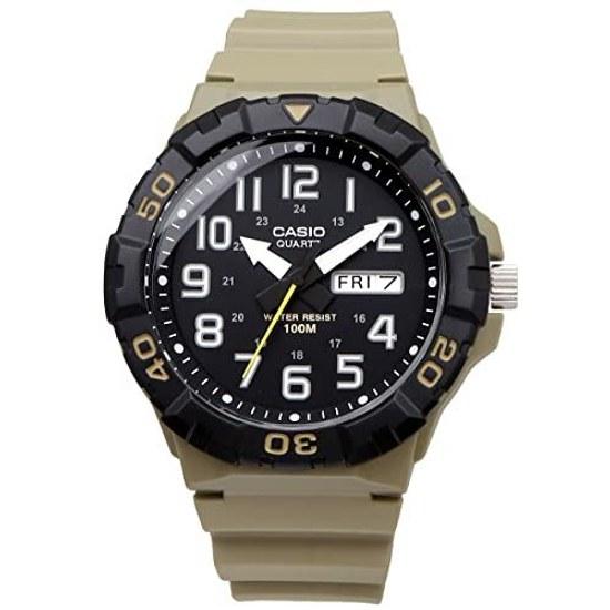 Casio Standard Big Face Quartz Wristwatch MRW-210H-5AV Mens Khaki Overseas Model