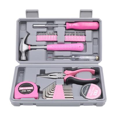 Practical Home Repair Tool Set 29PCS Ergonomic Plier Hammer Hex Key Hand Tool In Plastic Storage Case