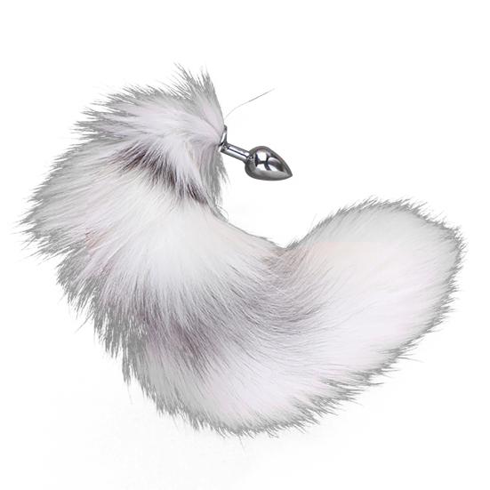 Faux Fox Tail Metal Anal Butt Plug Adult Masturbation Sex Toy Prostate Massager