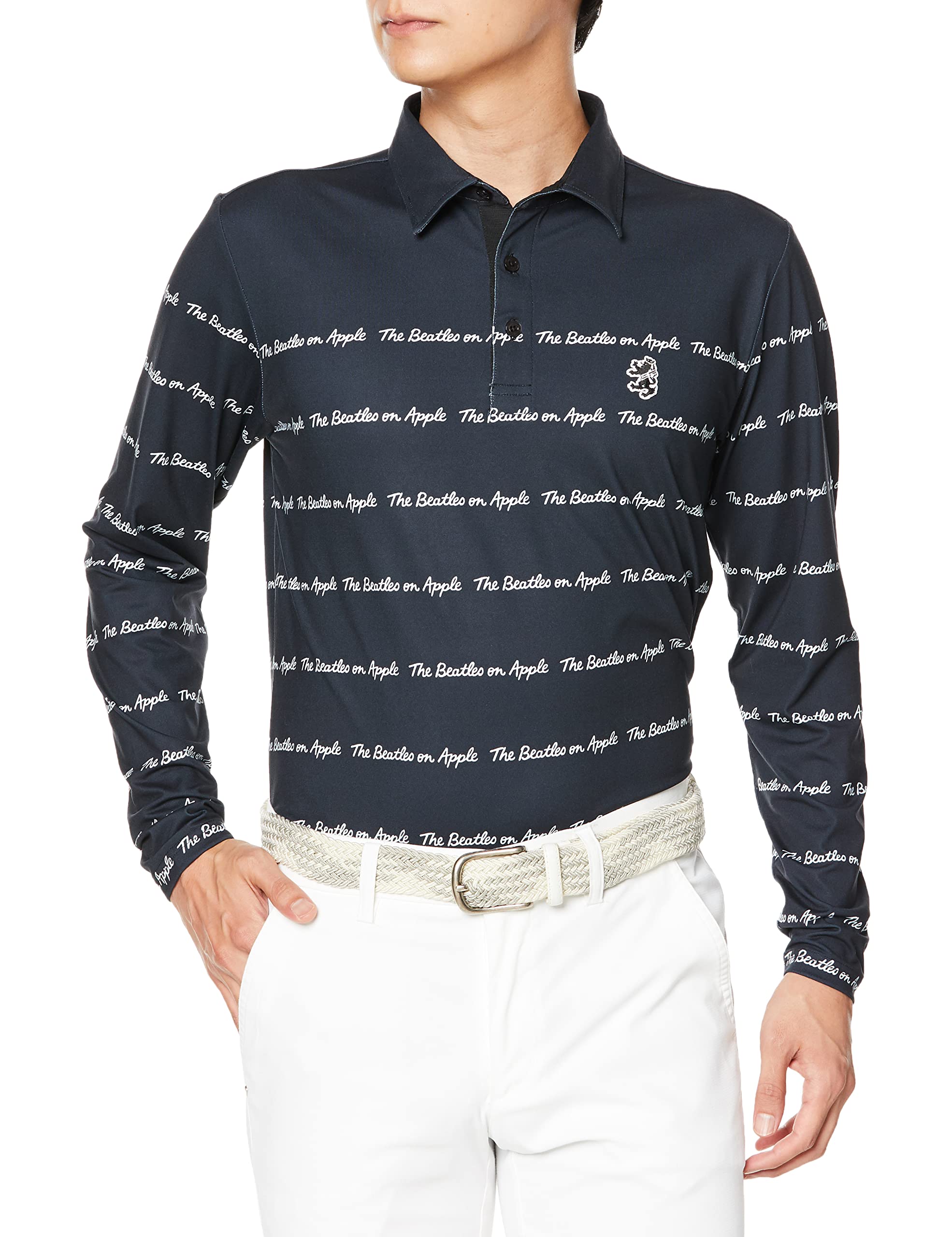 

Admiral Golf BEATLES Graphic Long Sleeve Golf Shirt, ADMA258, Men s, Black, Size M