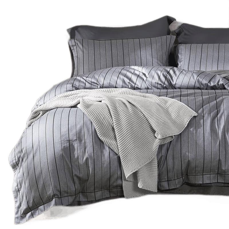 Luolai 100% Cotton Modern Forest 4-Piece Flat Sheet Bedding Set 1.5m Bed (Duvet 200x230cm)
