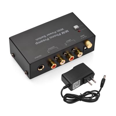 M/M Phono Preamp with Power Switch Ultra-compact Phono Preamplifier Turntable Preamp with RCA