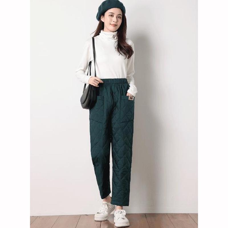 Dame Vinter Dunbukser Tykke Termiske Hverdagsbukser Snøring Elastisk Midje Joggebukse
