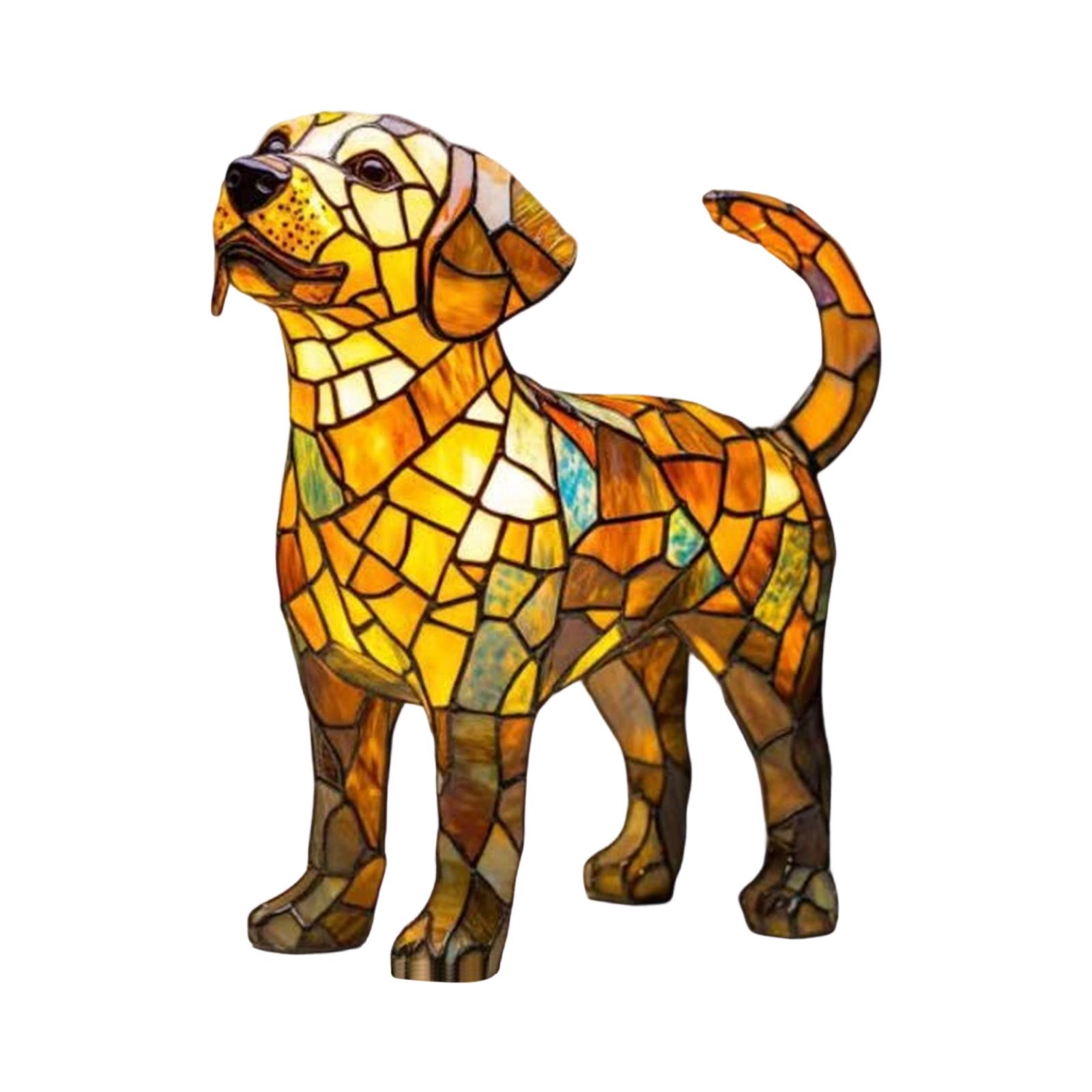

Настольная лампа из витражного стекла, Милый светодиодный светильник на тему домашних животных, Серия «Животные», Идеальный подарок для любителей домашних животных.