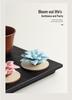 Xichun Handcrafted Ceramic Flower Spinner Incense Burner - Cultural Ornament for Desktop & Tea Table Decor