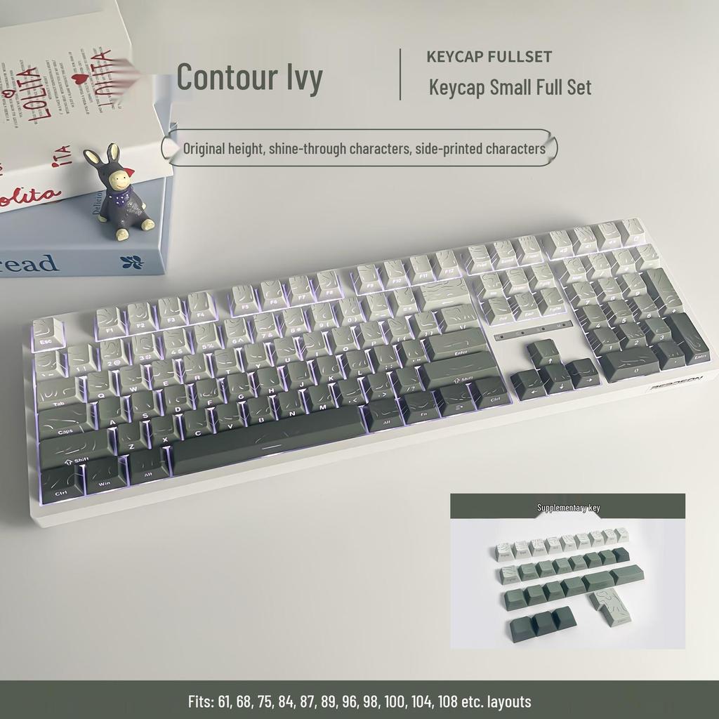 Contour Side-Printed Keycaps: Light-Transmissive, Compatible with Mad Catz Wooting60, Made68, Ace68