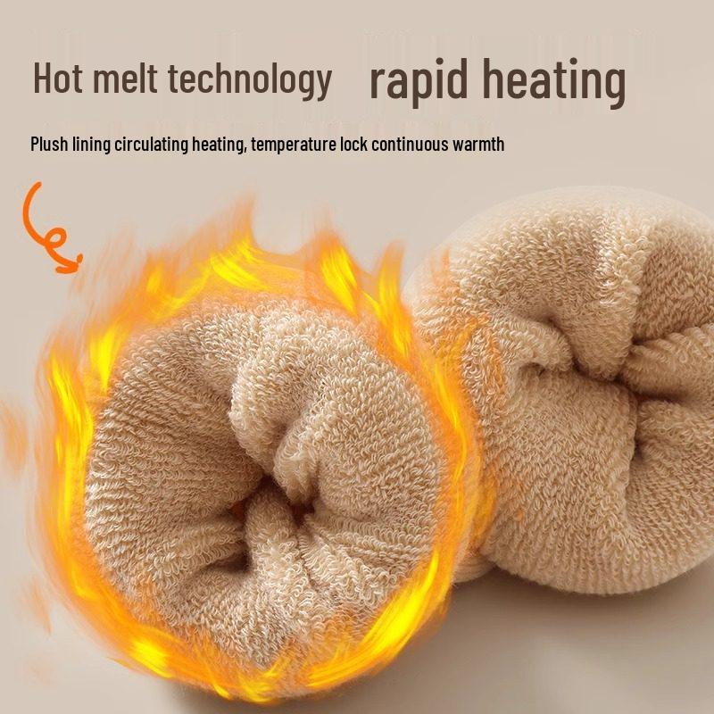 Dětské froté ponožky střední délky v kávové barvě - Teplé, zesílené, podzimní/zimní styl pro chlapce a dívky.