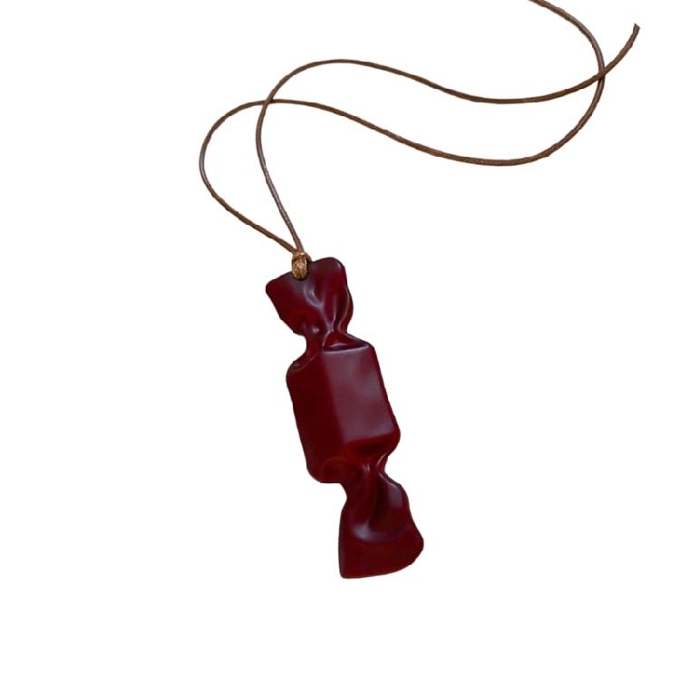 Candy Resin Pendant Neck Chain Wax Rope Long Necklace Excellent For Adding Color To Ensembles In Social Function