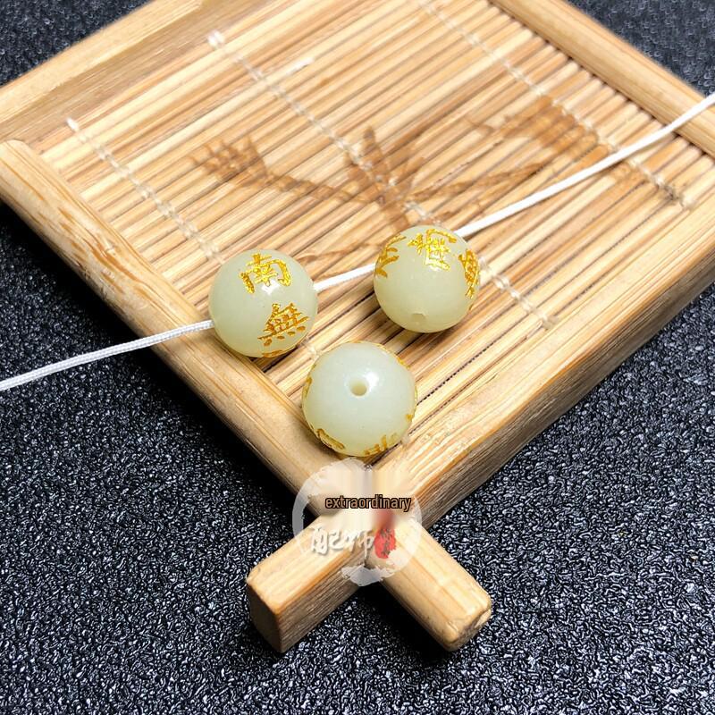 Luminous Buddha Fluorescent Beads Bracelet - Round Stone Buddhist DIY Cultural Play Accessory