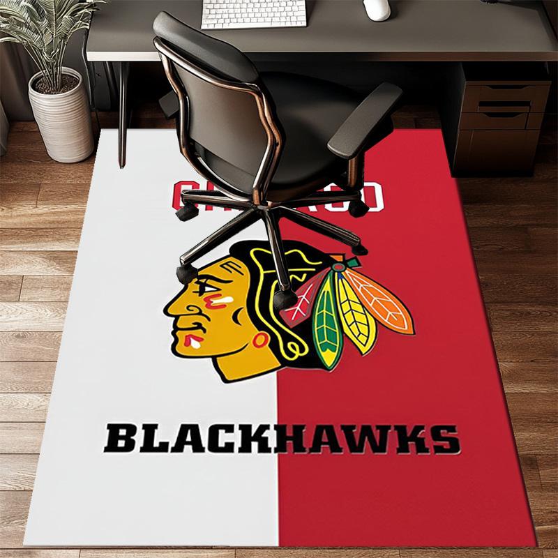 Blackhawks Kunstbodenmatte für Wohnzimmer, Spielzimmer, Büro, Schlafzimmer, Bürobodenmatte Verspieltes Design, Weihnachts-Fan-Geschenke