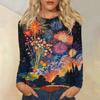 Women's Loose Comfortable Casual Fashion Round Neck New Year Printed Long Sleeve Top
