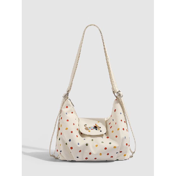 Милая красочная сумка-кроссбоди для щенка в горошек 2025 Новая большая вместимость Студенческий рюкзак Кроссбоди Сумка-тоут на одно плечо