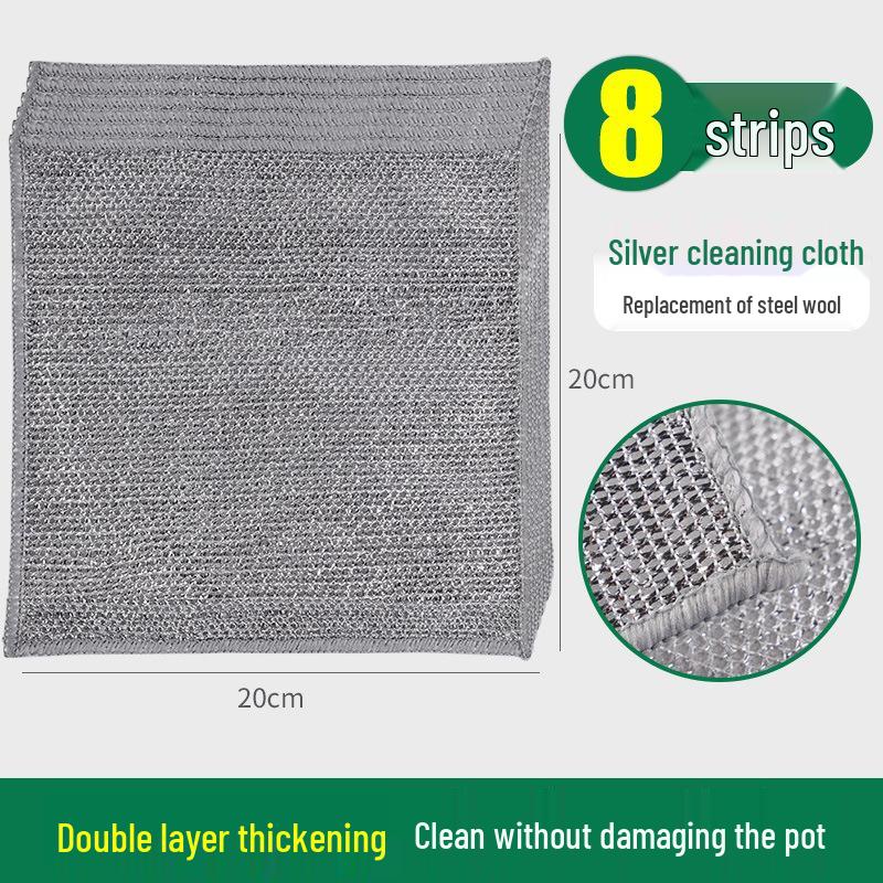 Esfregão de Lã de Aço de Dupla Face: Pano de Prato e Escova de Panela Antiaderente, Fácil de Limpar, Durável