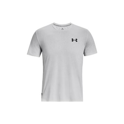 UA Rush Logo Print Crew Neck Short Sleeve T-Shirt Men Tops Modern-Grey 1378403-011