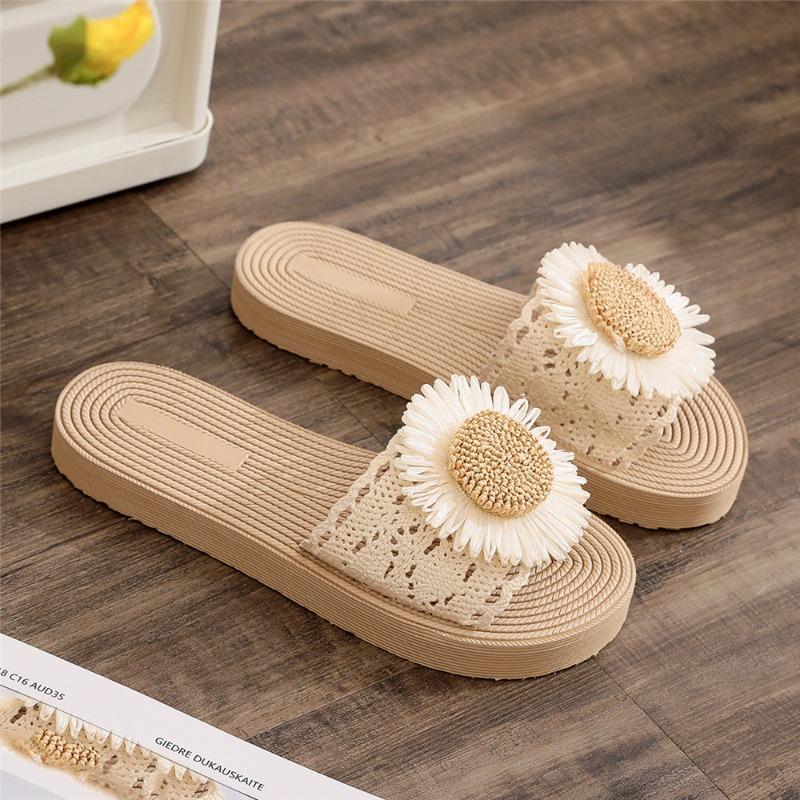 

Summer Imitation Straw Women s Sandals Flip Flops Fashion Beach Flat Heeled Comfortable Outdoor Beach Women s Slippers 40EU/CN41