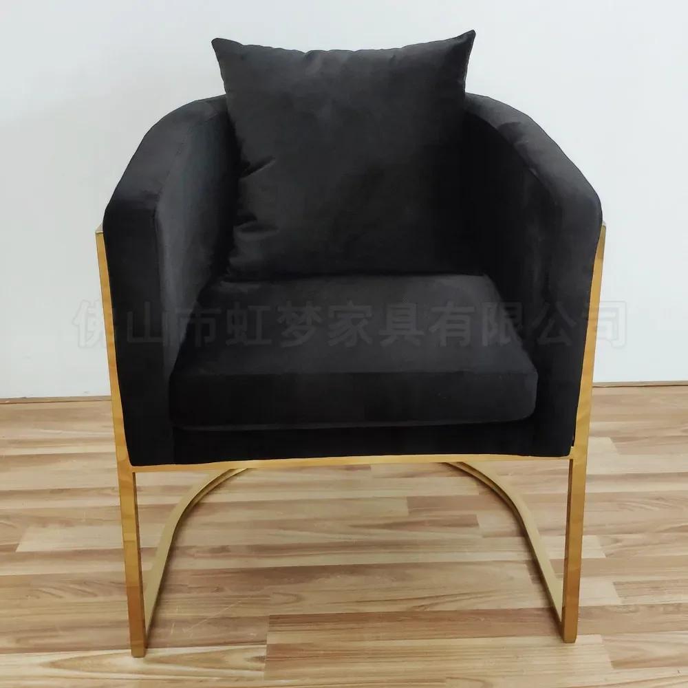Nordic Living Room Chair-Fabric Upholstery,Light Luxury Design,Single Leisure Seat with Backrest & Armrest,Comfortable Furniture