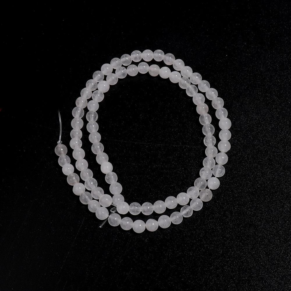 

4/6/8/10/12mm Natural White Chalcedony Stone Beads Round Loose White Jade Stone Beads For Jewelry Making DIY Bracelet Necklace