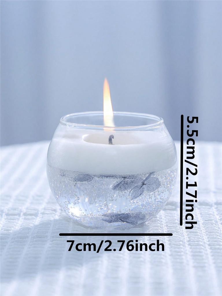 1 cup of blue floating flower scented candles, used for home decoration, rooms, bedrooms, study rooms, Valentine's Day gifts.