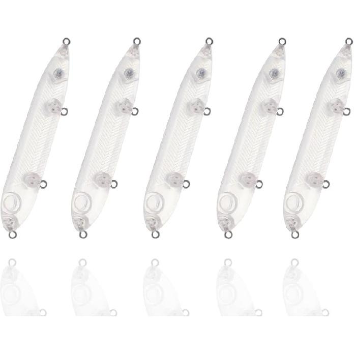 15PCS Fishing Blanks Lures Kit - DIY Topwater Swimbait & Crankbait Set for Bass, Salmon, Trout - Ideal for Saltwater Freshwater Fishing,Transparent