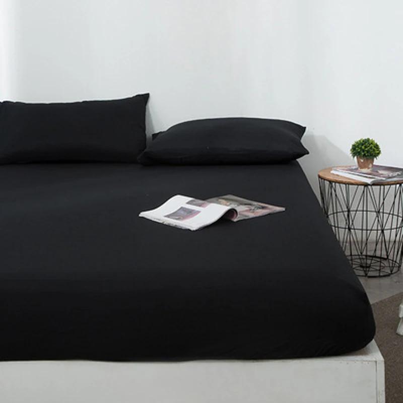 Waterproof Bed Mattress Cover Elastic Solid Color Fitted Bed Sheet Super Soft Microfiber Sheet Covers for Bed Queen King