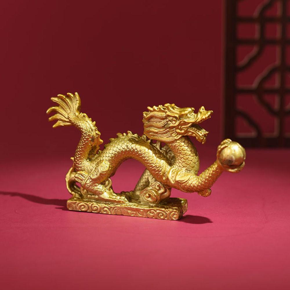 Art Dragon Zodiac Statue Desktop Decor Home Decoration Dragon Ornaments Traditional Chinese Zodiac Creative Animals Sculpture