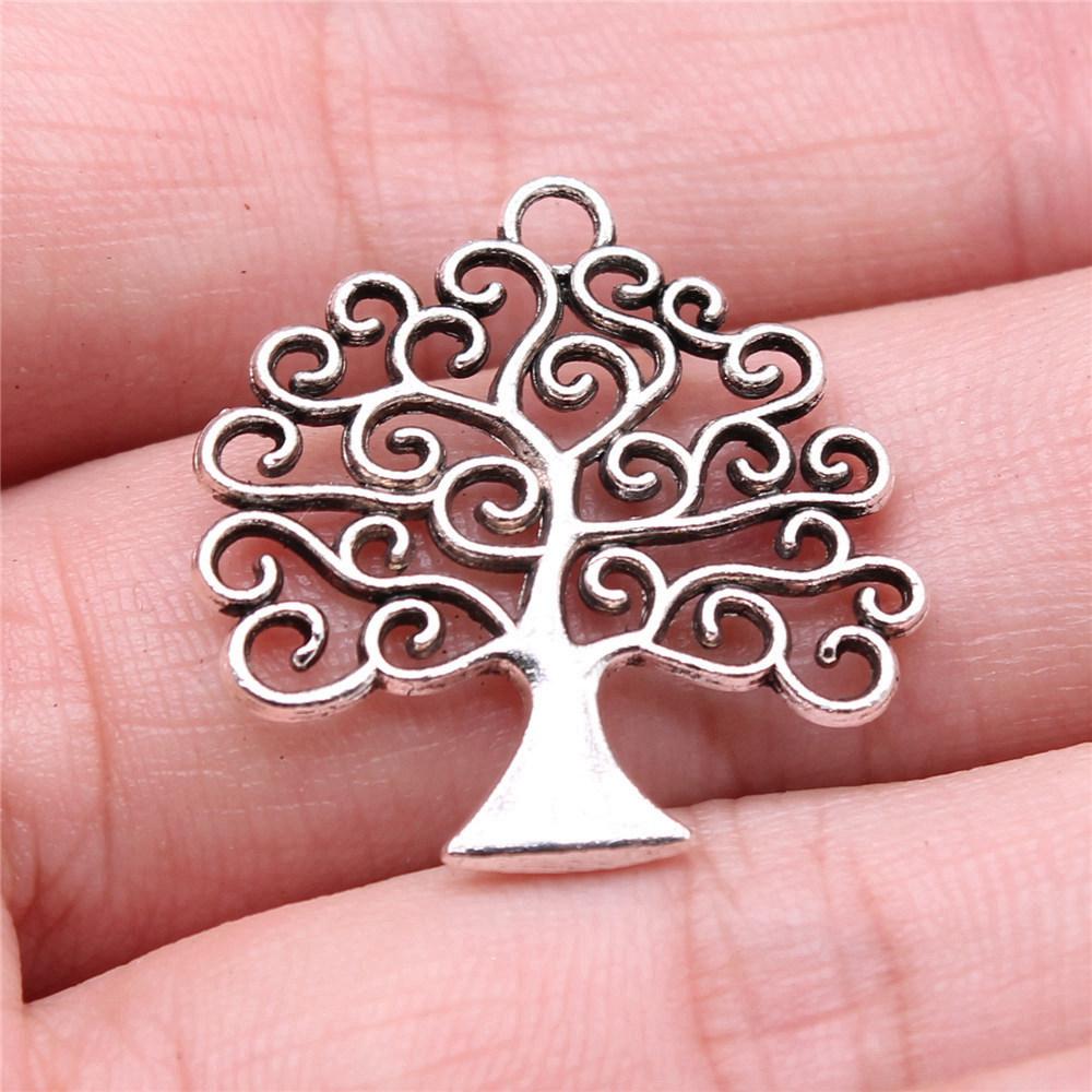 Charms Round Tree Of Life Pendants Vintage Jewelry Supplies QC109
