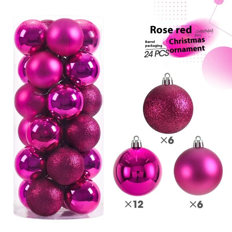 Hot 24Pcs 3/4/6cm Christmas Tree Balls Multicolor Xmas Ball Decorations Glitter Christmas Baubles Ornament Ball Party Home Decor