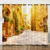 Curtain Landscape Maple Leaf Flower Digital Printing Blackout Curtain Punching