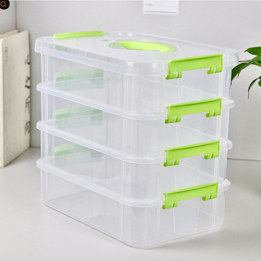 Stackable Storage Box Desktop Toy Blocks Organizer Box with Lid Storage Organizer Box for Bedroom