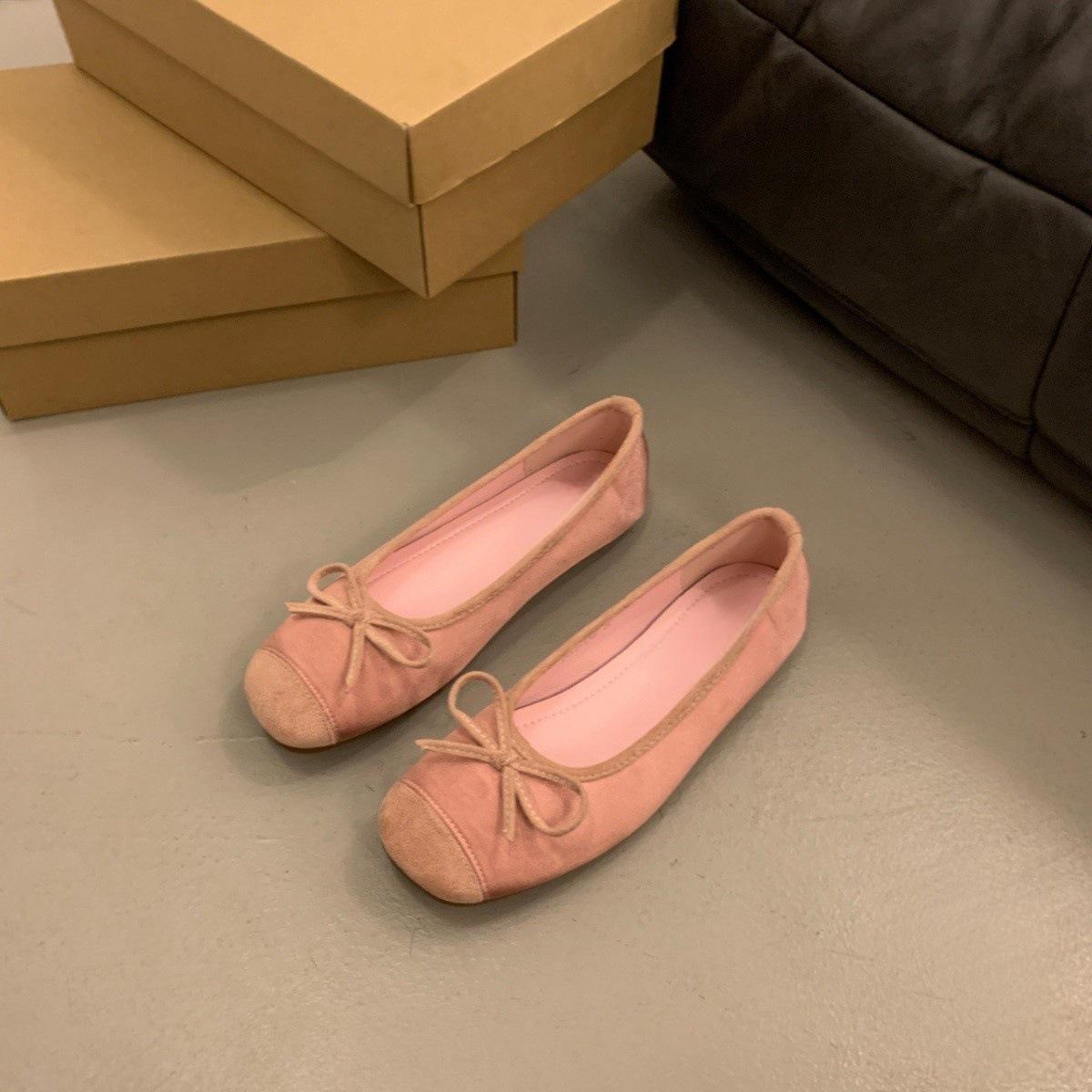 

Нежные вечерние туфли на плоской подошве, французское серебро, новые китайские туфли-одиночки, женские туфли Doudou, новые весенние и летние балетки на мягкой подошве 35 розовый