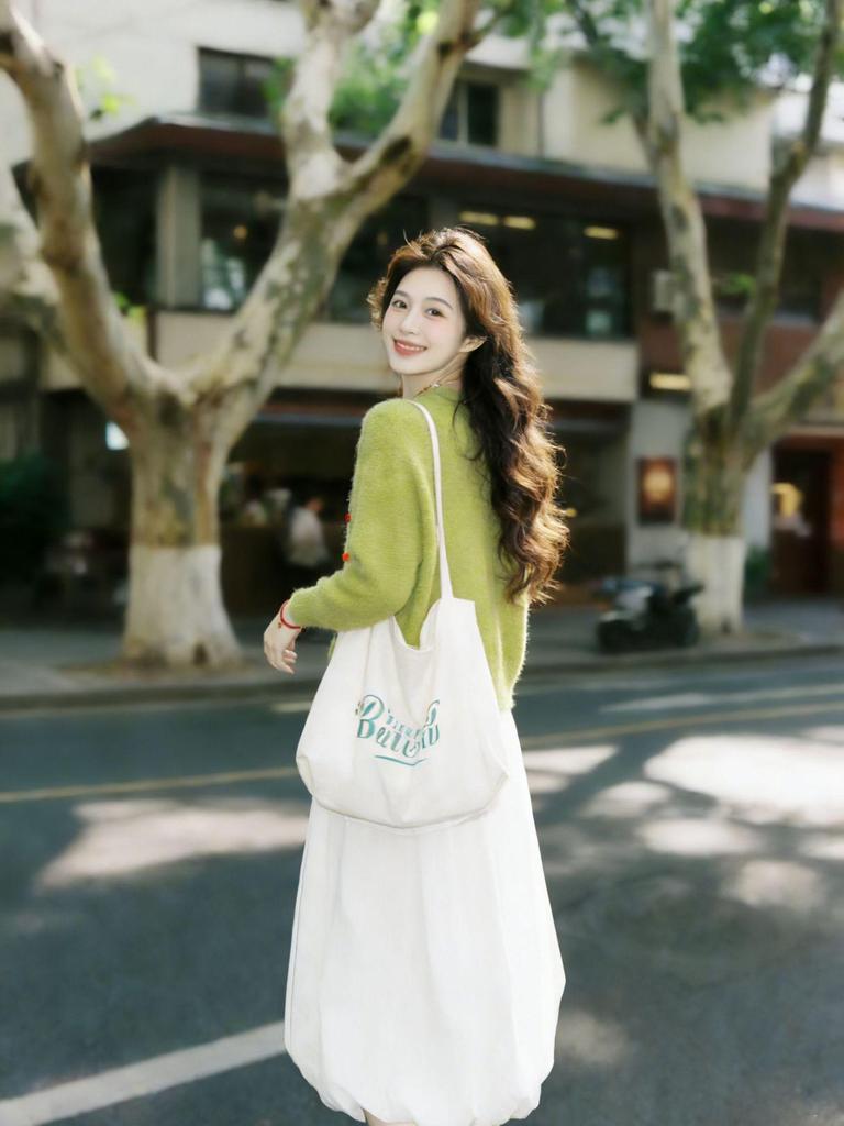 Damen 2026 Koreanischer Stil Strick-Cardigan-Kleid-Set – Frühjahrs-Zweiteiler Mode