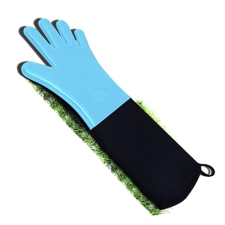 Household BBQ Oven Gloves Heat Resistant Gloves Silicone Baking Oven Mitts Barbecue Heat Lnsulation Microwave Gloves Mitts