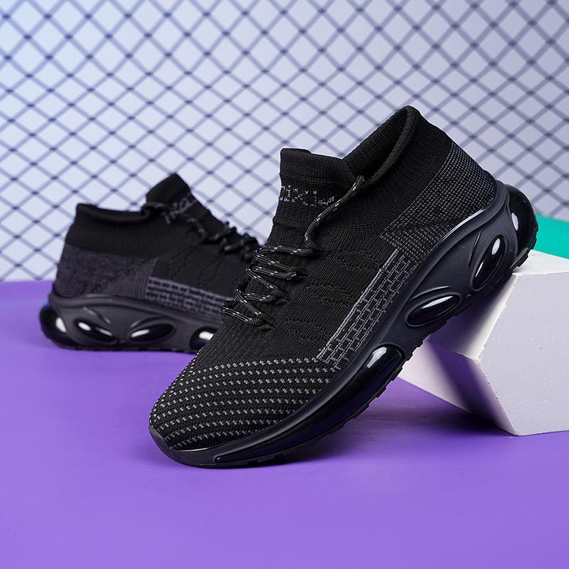 Men's Casual Sports Shoes Men's Foam Shock Absorption Sports Shoes Flying Mesh Breathable Socks Shoes