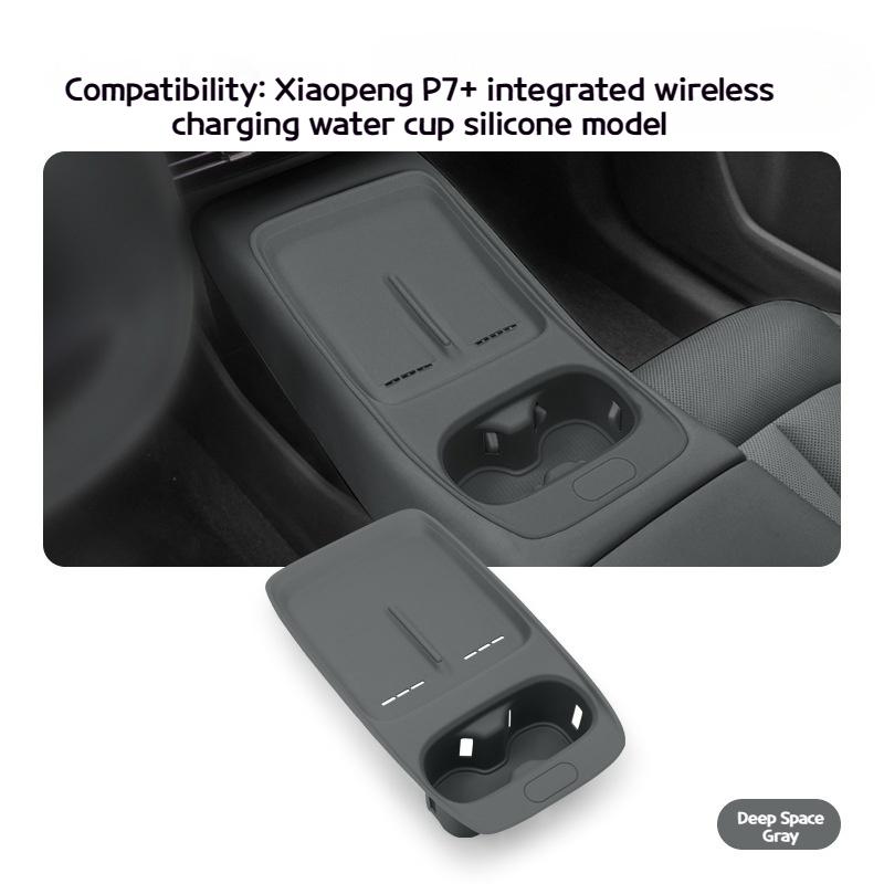 Suitable for 24 Xiaopeng P7 + wireless charging silicone pads car interiors non-slip and dust-proof pads car charging pads