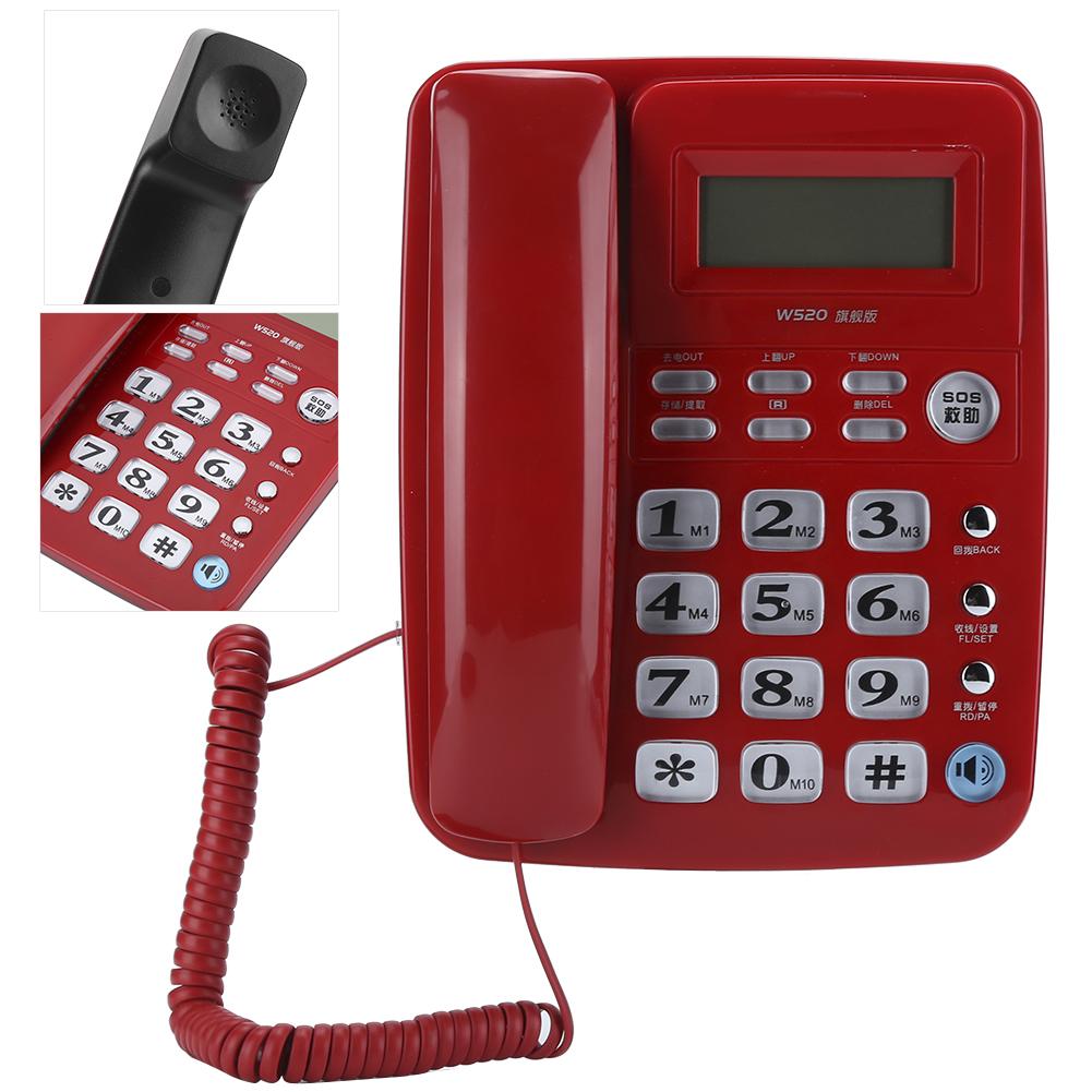W520 Caller Identification Telephone Hands Free Call for Office Home Family BusinessRed
