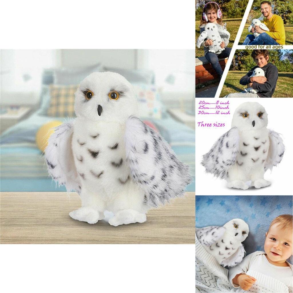 Adorable Wizard Snowy Owl Plush Toy Soft Stuffed Doll For Kids Christmas Gift