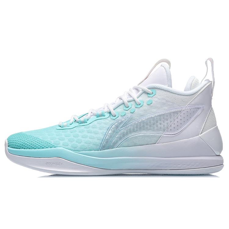 New LiNing Shadow 1 Way Of Wade Cushioning Rebound Mid Top Performance Basketball Shoes Unisex Blue White ABPR015-3