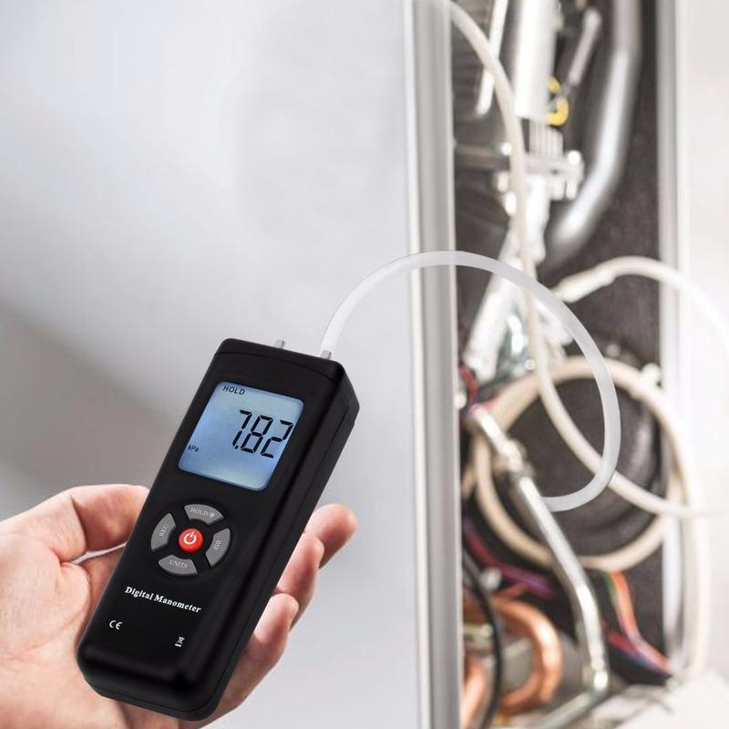 Manometer MAN-45 Digital Portable Handheld Air Vacuum Gas Pressure Gauge Meter with Backlight 11 units +/- 13.78kPa +/- 2PSI