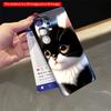 2DFlat Samsung phone case Black and White Kitten with Big Eyes Phone Case Applicable to Galaxy S23 S24 S25ULTRA S26 A12 A14 A15 A16 A54 A55
