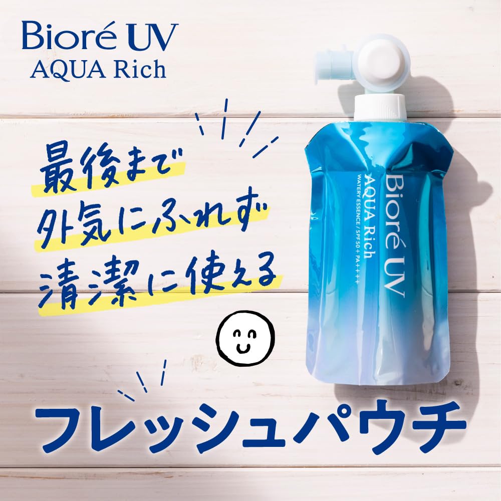 Biore UV Aqua Rich Watery Essence Fresh Pouch SPF50 Sunscreen 120g Lightweight UV Protection