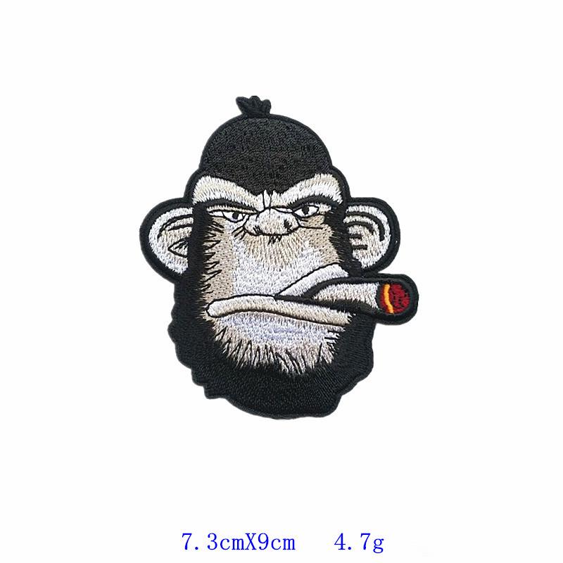 Animal Embroidery Patches for Clothes and Bags: Eagle and Monkey Designs