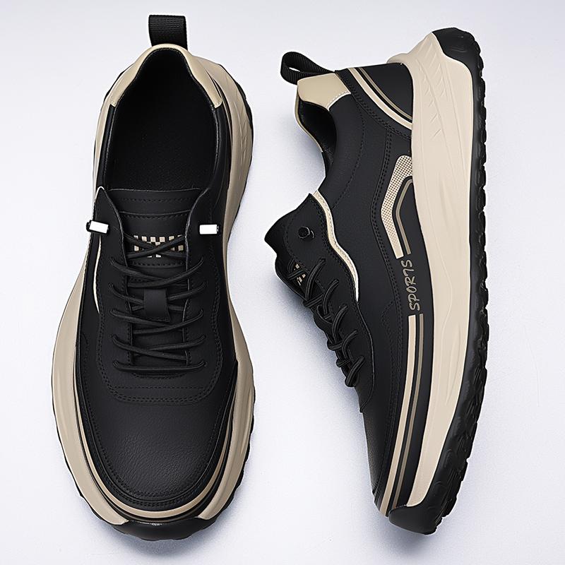 Fashion Lace-Up Male Flats Brand Men Casual Shoes Leather Fashion Skate Shoes Men All-match Mens Sneakers Male Comfortable Outdoor Shoe