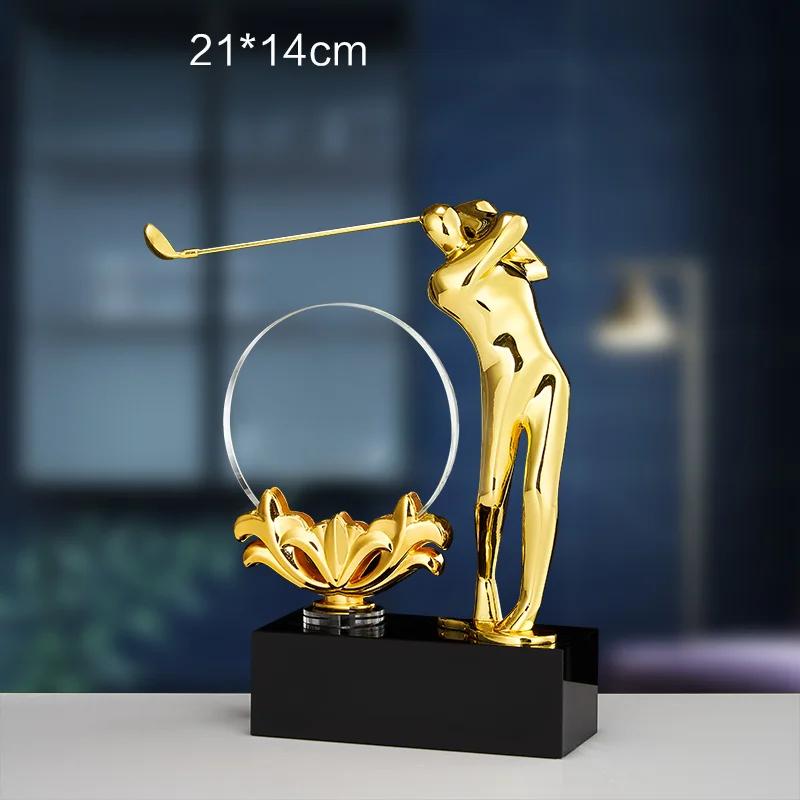 Customized High-End Golf Crystal Trophy, Souvenir, Home Decoration, Creative Metal Commemorative Rod, One Hole Award, 1Pc